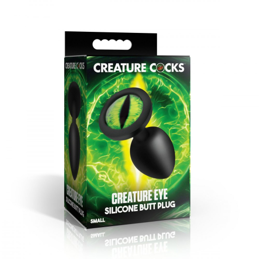 Creature Eye Silikon Analplug m. Glasauge small mit grünem Katzenauge konisch klassische Form günstig kaufen