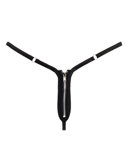 Damen Mikro G-String m. Reissverschluss schwarz mit elastischen Bändern von RIMBA günstig kaufen