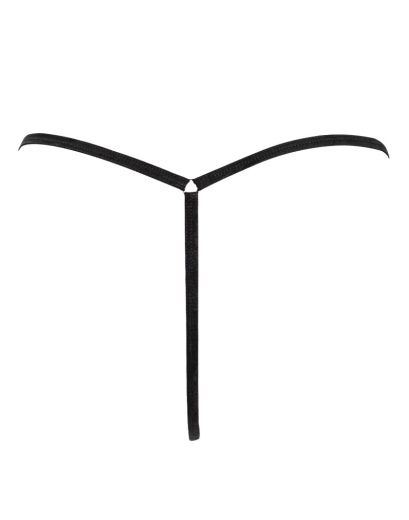 Damen Mikro G-String m. Reissverschluss schwarz minimalistisch mit elastischen Bändern von RIMBA günstig kaufen