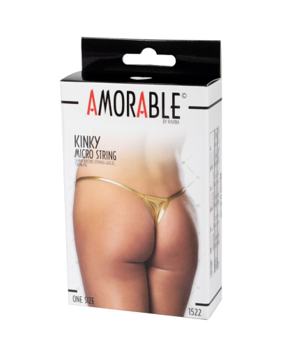 Damen Mini G-String goldfarben minimalistischer Damenstring mit elastischen Bändern kaufen