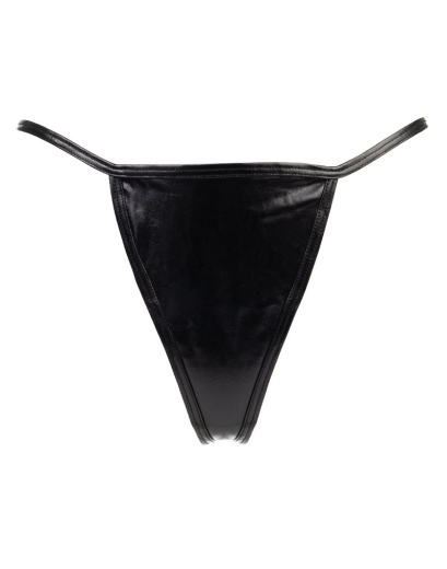 Womens Mini G-String black minimalist Thong with elastic Bands by RIMBA with PU-Coating Vinyl Thong buy