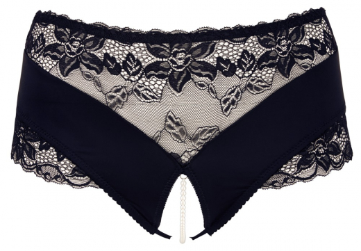 Damenslip ouvert m. Perlenkette & Spitze grosse Grössen