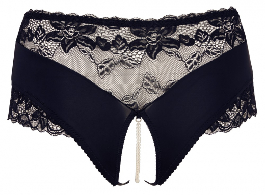 Damenslip ouvert m. Perlenkette & Spitze grosse Grössen