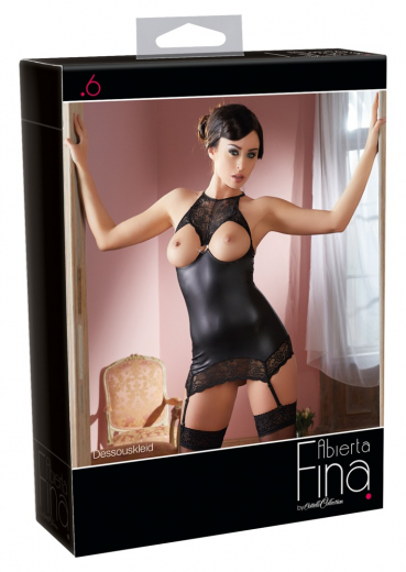 Dessouskleid busenfrei Mattglanz & Spitze