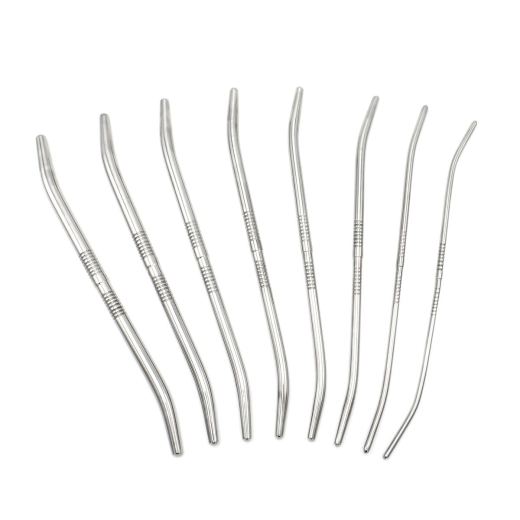 Dilator-Set Dual-Size curved 8-Pieces Stainless Steel 4-13mm with textured Middle Urethral Sounding-Kit buy cheap