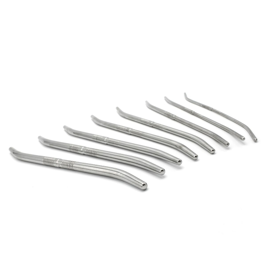 Dilator-Set Dual-Size curved 8-Pieces Stainless Steel 4-13mm w. textured Middle for Control Urethral Sounding-Kit buy