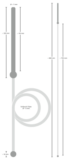 Dilator Silicone w. Hose Piss-to-Mouth hollow with 75cm long Tube & spherical Mouthpiece by PENISPLUG buy cheap
