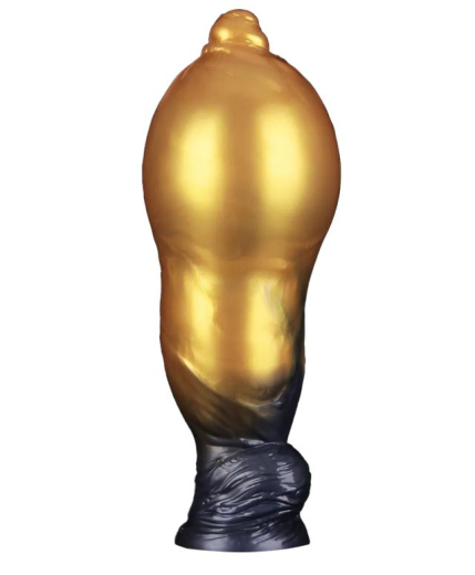 Dildo aufblasbar Dual Density Silikon AEROSX 10-Inch gold-schwarz mit Saugfuss abnehmbare Pumpe günstig kaufen