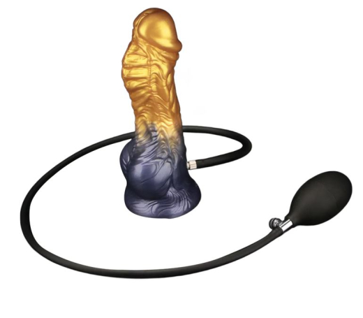 Dildo aufblasbar Dual Density Silikon AEROSX 7.5-Inch gold-schwarz