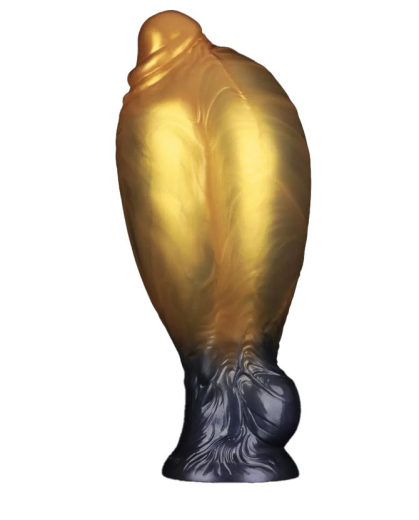 Dildo aufblasbar Dual Density Silikon AEROSX 7.5-Inch gold-schwarz mit starkem Saugfuss abnehmbare Pumpe kaufen