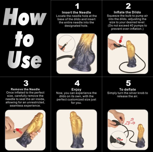 Dildo aufblasbar Dual Density Silikon AEROSX 7.5-Inch gold-schwarz m. starkem Saugfuss abnehmbare Ball-Pumpe kaufen