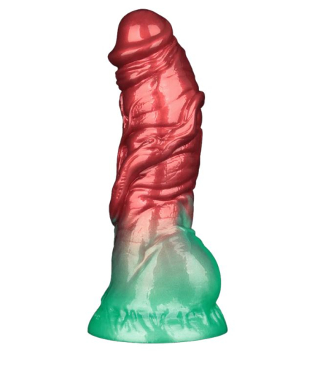 Dildo aufblasbar Dual Density Silikon AEROSX 7.5-Inch rot-grün mit starkem Saugfuss abnehmbare Ball-Pumpe kaufen