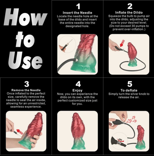 Dildo aufblasbar Dual Density Silikon AEROSX 7.5-Inch rot-grün starker Saugfuss abnehmbare Pumpe günstig kaufen