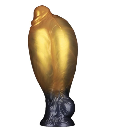 Dildo aufblasbar Dual Density Silikon AEROSX 8-Inch gold-schwarz mit starkem Saugfuss abnehmbare Pumpe kaufen