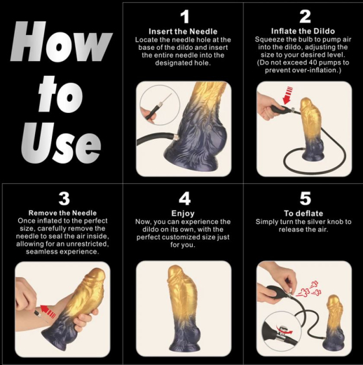 Dildo aufblasbar Dual Density Silikon AEROSX 8-Inch gold-schwarz starker Saugfuss abnehmbare Ball-Pumpe kaufen