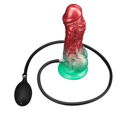 Dildo inflatable Dual Density Silicone AEROSX 8-Inch red-green