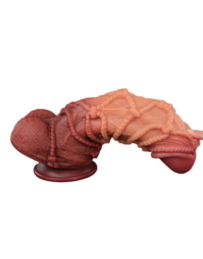 Dildo m. Bondageseil Dual Layer Nature Cock 10.5-Inch Silikon