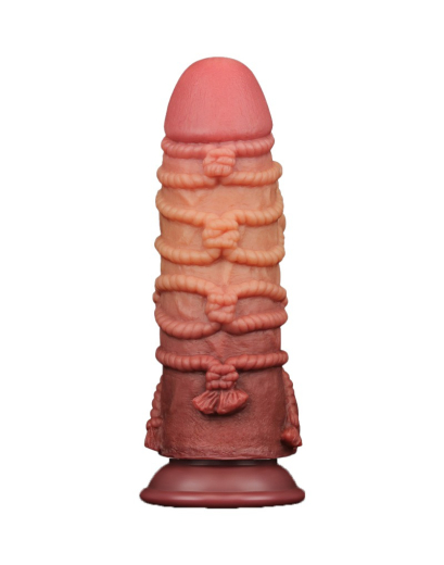Dildo m. Bondageseil Dual Layer Nature Cock 9.5-Inch Silikon