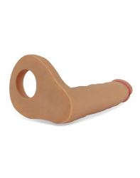 Dildo m. Cockring Ultra Soft Double Penetration Realistic 6.25-Inch