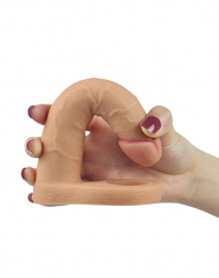 Dildo m. Cockring Ultra Soft Double Penetration Realistic 6.25-Inch