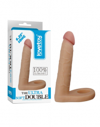Dildo m. Cockring Ultra Soft Double Penetration Realistic 6.25-Inch