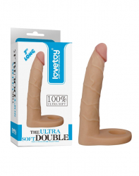 Dildo w. Cocking Ultra Soft Double Penetration Realistic 7-Inch