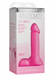 Dildo Dual Density Platinum Silicone TruSkyn Tru-Super 7 Inch pink