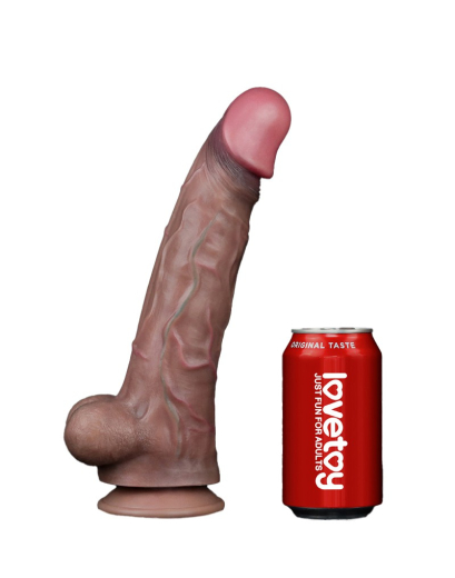 Godemiché Dual Layer 11.5-Inch Nature Cock XXL Silicone brun