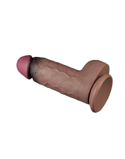 Dildo Dual Layer 9.5-Inch Nature Cock XXL Silicone brown
