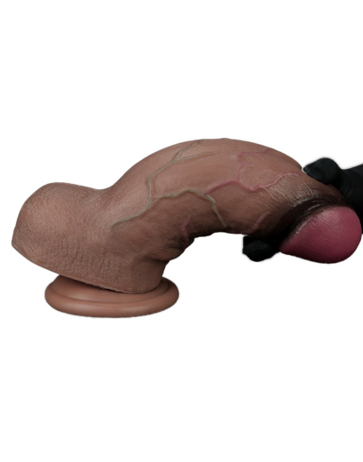 Dildo Dual Layer 9.5-Inch Nature Cock XXL Silicone brown