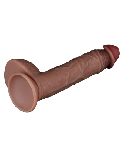 Dildo Dual Layer Nature Cock 9-Inch Silikon braun
