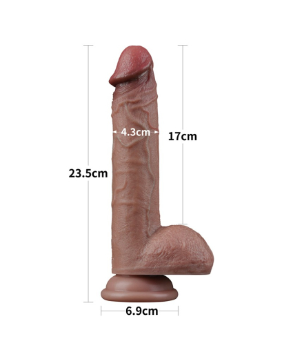 Dildo Dual Layer Nature Cock 9-Inch Silikon braun