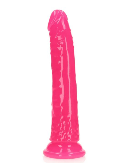Dildo fluorescent Realistic slim Dong 7-Inch pink lifelike TPE 18cm x 3.5cm insertable Glow-in-the-Dark buy