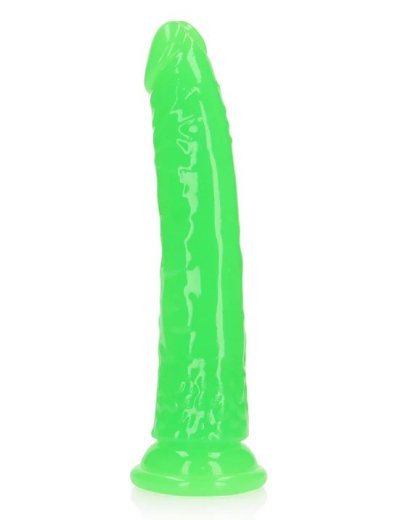 Dildo fluoreszierend Realistic slim Dong 8-Inch grün 20cm x 3.8cm TPE Harness kompatibel leuchtet im Dunkeln kaufen