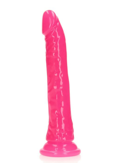 Dildo fluoreszierend Realistic slim Dong 9-Inch pink 22.5cm x 4.2cm TPE Harness kompatibel leuchtet im Dunkeln kaufen