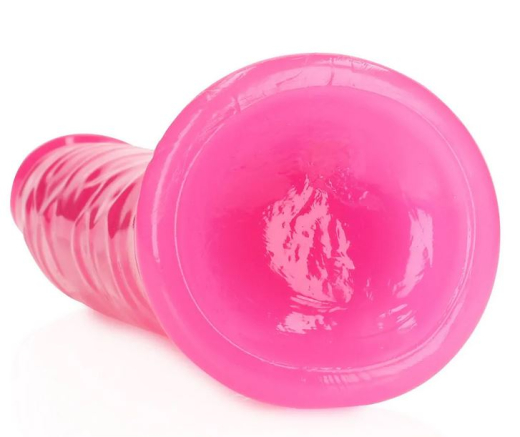 Dildo fluoreszierend Realistic slim Dong 9-Inch pink 22.5cm x 4.2cm einführbar TPE Harness kompatibel kaufen