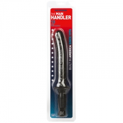 Dildo w. Handle ManHandler 10-Inch black large PVC Dong realistic Look strong Veins ribbed Handle by DOC JOHNSON buy