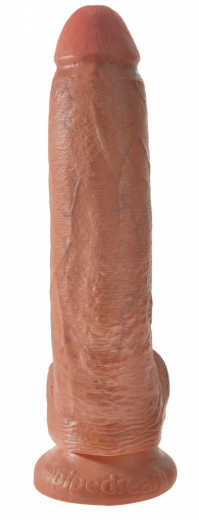 Dildo realistic King Cock 9 Inch Balls light brown