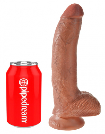 Dildo realistic King Cock 9 Inch Balls light brown