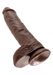 Dildo m. Hoden King Cock 10 Inch Balls braun