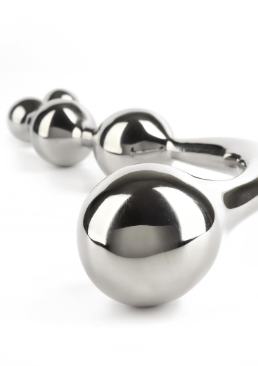 Dildo m. Kugeln Twisted Wand Edelstahl gebogen mit verschieden grossen Kugeln von MR STEEL günstig kaufen