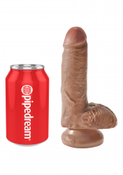 Dildo m. Saugbasis King Cock 7 Inch Balls hellbraun