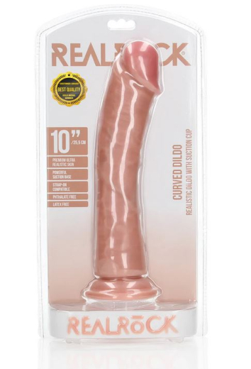 Dildo m. Saugfuss Curved Realistic 10-Inch hautfarben grosser PVC-Dildo von REALROCK kaufen