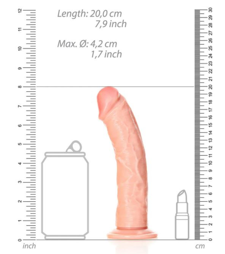 Dildo m. Saugfuss Curved Realistic 7-Inch haut 18cm x 4.2cm einführbar PVC Strap-On Harness kompatibel kaufen