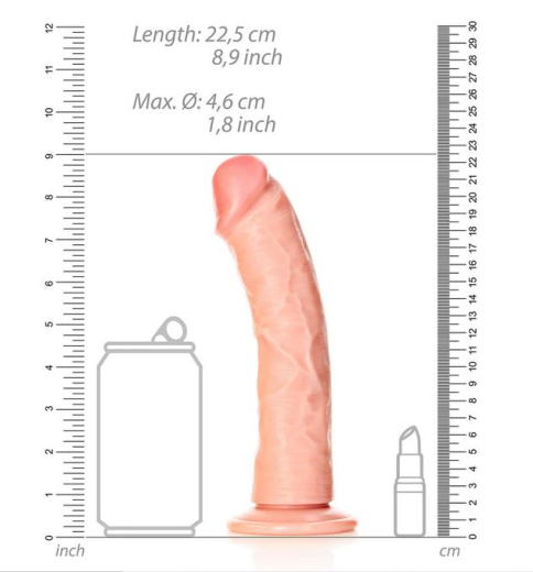 Dildo m. Saugfuss Curved Realistic 8-Inch haut 20.5cm x 4.6cm einführbar O-Ring Harness kompatibel kaufen