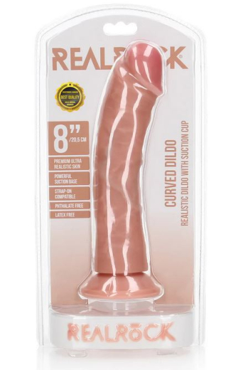 Dildo m. Saugfuss Curved Realistic 8-Inch haut 20.5cm x 4.6cm PVC-Dildo O-Ring Harness kompatibel kaufen