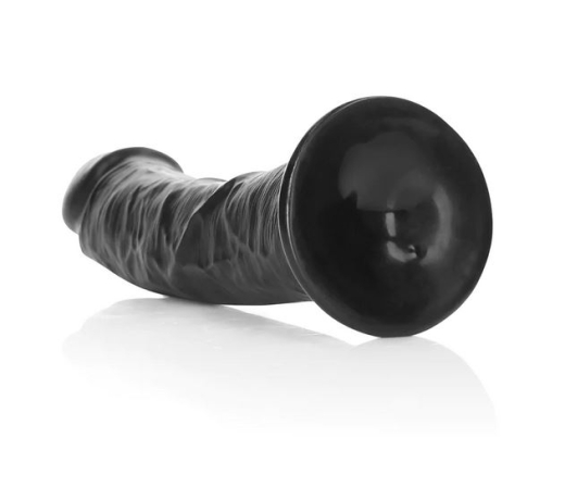 Dildo w. Suction Cup Curved Realistic 8-Inch black 20.5cm x 4.6cm PVC Penis-Dildo with Veins Harness compatible buy