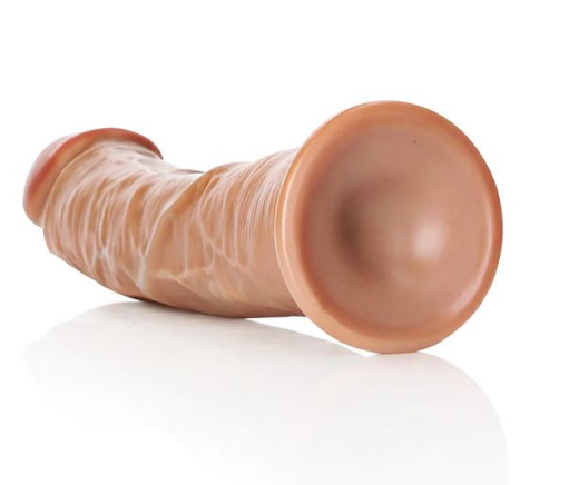 Dildo m. Saugfuss Curved Realistic 9-Inch hellbraun 23cm x 5.5cm einführbar PVC mit Äderung von REALROCK kaufen