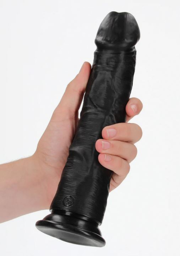 Dildo m. Saugfuss Curved Realistic 9-Inch schwarz 23cm x 5.5cm einführbar PVC O-Ring Harness kompatibel kaufen