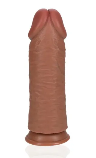 Dildo m. Saugfuss Extra Thick Straight 10-Inch hellbraun 23.4 cm x 8.1cm einführbar m. Äderung PVC kaufen